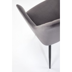 Scaun living/sufragerie Halmar K558, cadru metal,  stil scandinav, 59x60x86x47cm, piele, gri