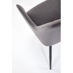 Scaun living/sufragerie Halmar K558, cadru metal,  stil scandinav, 59x60x86x47cm, piele, gri