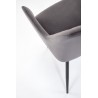 Scaun living/sufragerie Halmar K558, cadru metal,  stil scandinav, 59x60x86x47cm, piele, gri