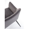 Scaun living/sufragerie Halmar K558, cadru metal,  stil scandinav, 59x60x86x47cm, piele, gri