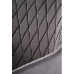 Scaun living/sufragerie Halmar K558, cadru metal,  stil scandinav, 59x60x86x47cm, piele, gri