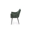 Scaun tapitat living/sufragerie Halmar K559, cadru metal, stil modern, 60x59x85x47cm, stofa, verde
