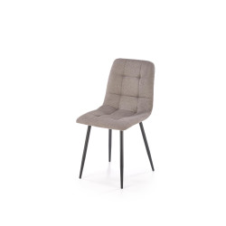 Scaun tapitat living/sufragerie Halmar K560, cadru metal, spatar matlasat, stil scandinav, 45x53x88x47cm, stofa, gri