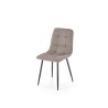 Scaun tapitat living/sufragerie Halmar K560, cadru metal, spatar matlasat, stil scandinav, 45x53x88x47cm, stofa, gri