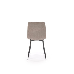 Scaun tapitat living/sufragerie Halmar K560, cadru metal, spatar matlasat, stil scandinav, 45x53x88x47cm, stofa, gri