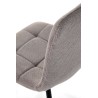 Scaun tapitat living/sufragerie Halmar K560, cadru metal, spatar matlasat, stil scandinav, 45x53x88x47cm, stofa, gri