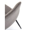 Scaun tapitat living/sufragerie Halmar K560, cadru metal, spatar matlasat, stil scandinav, 45x53x88x47cm, stofa, gri