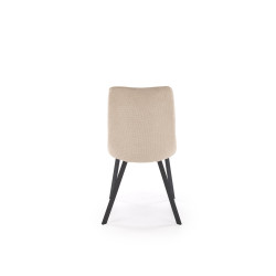 Scaun tapitat living/sufragerie Halmar K561, cadru metal, spatar matlasat, stil scandinav, 44x58x85x47cm, stofa, bej