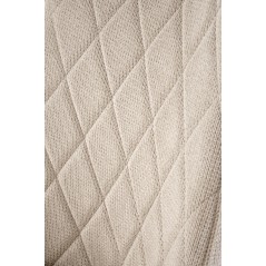 Scaun tapitat living/sufragerie Halmar K561, cadru metal, spatar matlasat, stil scandinav, 44x58x85x47cm, stofa, bej