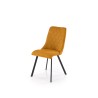 Scaun tapitat living/sufragerie Halmar K561, cadru metal, spatar matlasat, stil scandinav, 44x58x85x47cm, stofa, portocaliu