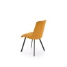 Scaun tapitat living/sufragerie Halmar K561, cadru metal, spatar matlasat, stil scandinav, 44x58x85x47cm, stofa, portocaliu
