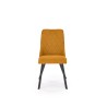 Scaun tapitat living/sufragerie Halmar K561, cadru metal, spatar matlasat, stil scandinav, 44x58x85x47cm, stofa, portocaliu