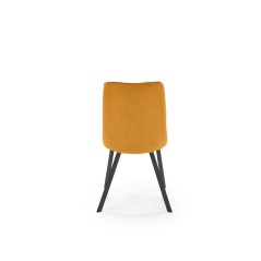 Scaun tapitat living/sufragerie Halmar K561, cadru metal, spatar matlasat, stil scandinav, 44x58x85x47cm, stofa, portocaliu