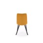 Scaun de living in stil scandinav, cadru metalic, tapiterie din stofa, spatar matlasat, 44x47x85 cm, negru/musta Scaun de living in stil scandinav, cadru metalic, tapiterie din stofa, spatar matlasat, 44x47x85 cm, negru/musta