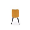 Scaun tapitat living/sufragerie Halmar K561, cadru metal, spatar matlasat, stil scandinav, 44x58x85x47cm, stofa, portocaliu