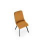 Scaun de living in stil scandinav, cadru metalic, tapiterie din stofa, spatar matlasat, 44x47x85 cm, negru/musta Scaun de living in stil scandinav, cadru metalic, tapiterie din stofa, spatar matlasat, 44x47x85 cm, negru/musta