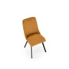 Scaun tapitat living/sufragerie Halmar K561, cadru metal, spatar matlasat, stil scandinav, 44x58x85x47cm, stofa, portocaliu