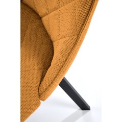 Scaun tapitat living/sufragerie Halmar K561, cadru metal, spatar matlasat, stil scandinav, 44x58x85x47cm, stofa, portocaliu
