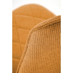 Scaun tapitat living/sufragerie Halmar K561, cadru metal, spatar matlasat, stil scandinav, 44x58x85x47cm, stofa, portocaliu