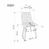Scaun tapitat living/sufragerie Halmar K561, cadru metal, spatar matlasat, stil scandinav, 44x58x85x47cm, stofa, portocaliu