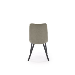 Scaun tapitat living/sufragerie Halmar K561, cadru metal, spatar matlasat, stil scandinav, 44x58x85x47cm, stofa, verde