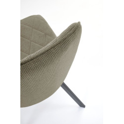 Scaun tapitat living/sufragerie Halmar K561, cadru metal, spatar matlasat, stil scandinav, 44x58x85x47cm, stofa, verde