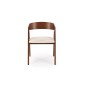 Scaun din lemn masiv pentru living si dining, tapitat cu stofa, stil scandinav, latime 55 cm, nuc/bej deschis Scaun din lemn masiv pentru living si dining, tapitat cu stofa, stil scandinav, latime 55 cm, nuc/bej deschis