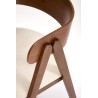 Scaun tapitat living/sufragerie Halmar K562, cadru lemn, stil scandinav, 55x49x75x45cm, stofa, bej