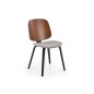 Scaun clasic din lemn, pentru living, tapiterie stofa, inaltime 81 cm, model Halmar, gri