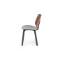 Scaun clasic din lemn, pentru living, tapiterie stofa, inaltime 81 cm, model Halmar, gri