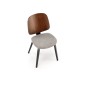 Scaun clasic din lemn, pentru living, tapiterie stofa, inaltime 81 cm, model Halmar, gri
