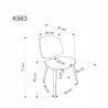 Scaun tapitat living/sufragerie Halmar K563, cadru lemn,  stil clasic, 54x45x81x45cm, stofa, gri