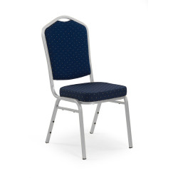 Scaun tapitat living/sufragerie Halmar K66S, cadru metal,  stil clasic, 45x48x93cm, stofa, albastru/gri