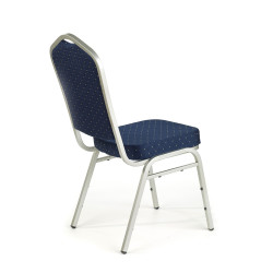 Scaun tapitat living/sufragerie Halmar K66S, cadru metal,  stil clasic, 45x48x93cm, stofa, albastru/gri