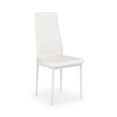 Scaun living/sufragerie Halmar K70, cadru metal, stil clasic, 41x50x98cm, piele, alb