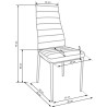 Scaun living/sufragerie Halmar K70, cadru metal, stil modern, 41x50x98cm, piele, negru
