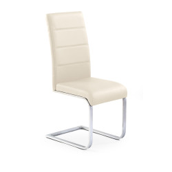 Scaun living/sufragerie Halmar K85, cadru metal,  stil modern, 42x56x100cm, piele, crem