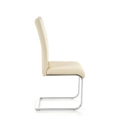 Scaun living/sufragerie Halmar K85, cadru metal,  stil modern, 42x56x100cm, piele, crem