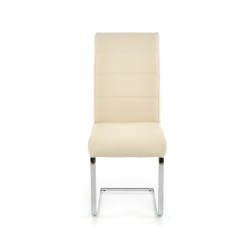 Scaun living/sufragerie Halmar K85, cadru metal,  stil modern, 42x56x100cm, piele, crem