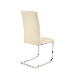 Scaun living/sufragerie Halmar K85, cadru metal,  stil modern, 42x56x100cm, piele, crem