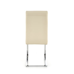 Scaun living/sufragerie Halmar K85, cadru metal,  stil modern, 42x56x100cm, piele, crem