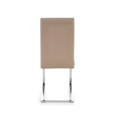 Scaun living/sufragerie Halmar K85, cadru metal,  stil modern, piele, 42x56x100cm, bej