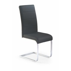 Scaun living/sufragerie Halmar K85, cadru metal, stil modern, 42x56x100cm, piele, negru