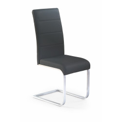 Scaun living/sufragerie Halmar K85, cadru metal,  stil modern, 42x56x100cm, piele, negru