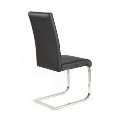 Scaun de living, 42x56x100 cm, model Halmar K85, cadru metalic si tapiterie din piele, negru