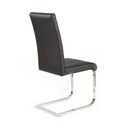 Scaun living/sufragerie Halmar K85, cadru metal,  stil modern, 42x56x100cm, piele, negru