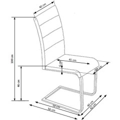 Scaun living/sufragerie Halmar K85, cadru metal,  stil modern, 42x56x100cm, piele, negru