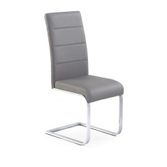 Scaun living/sufragerie Halmar K85, cadru metal, stil modern, piele, 42x56x100cm, gri