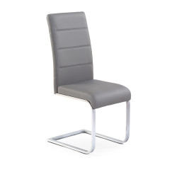 Scaun living/sufragerie Halmar K85, cadru metal,  stil modern, piele, 42x56x100cm, gri