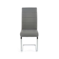 Scaun living/sufragerie Halmar K85, cadru metal,  stil modern, piele, 42x56x100cm, gri
